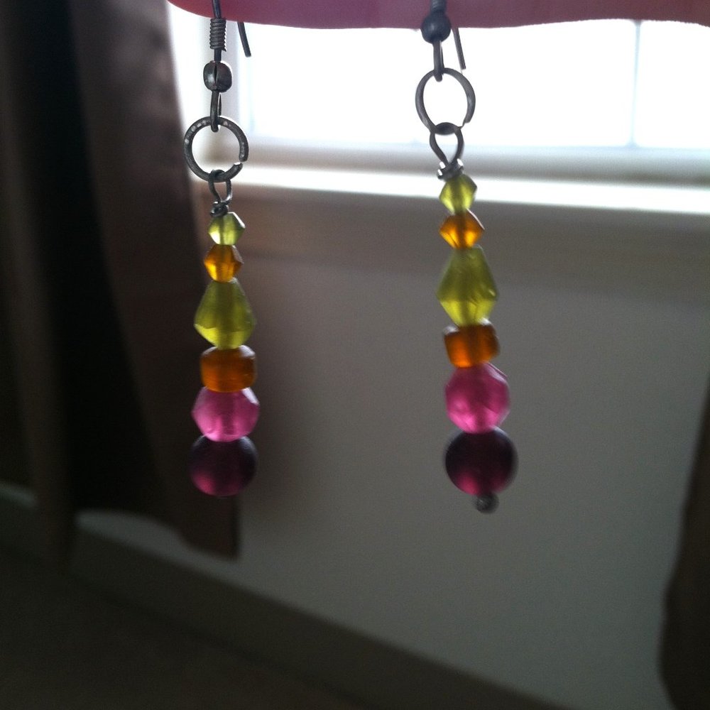 Vibrant glass bead earrings